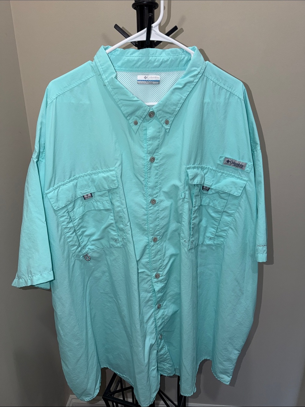 Columbia PFG Bahama Men’s Short-Sleeve Button-Down Shirt - Aqua